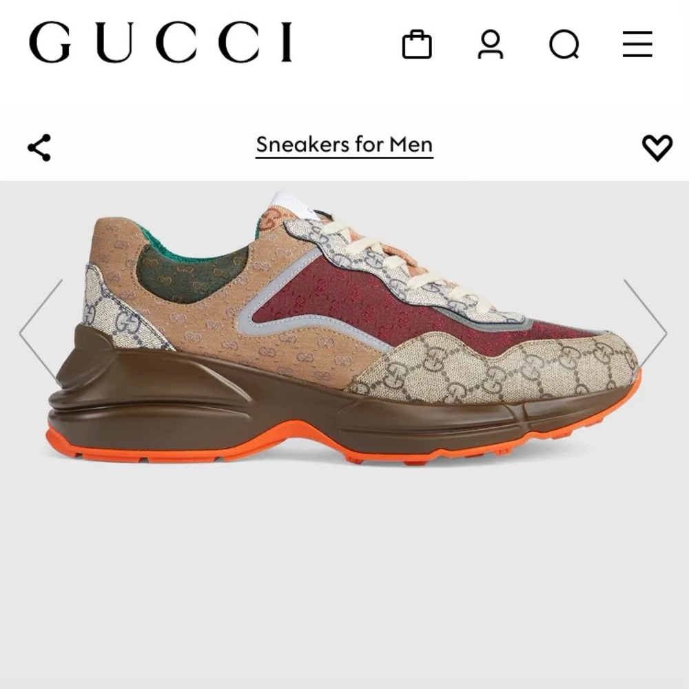 Men’s Gucci GG Rhython sneaker size 10